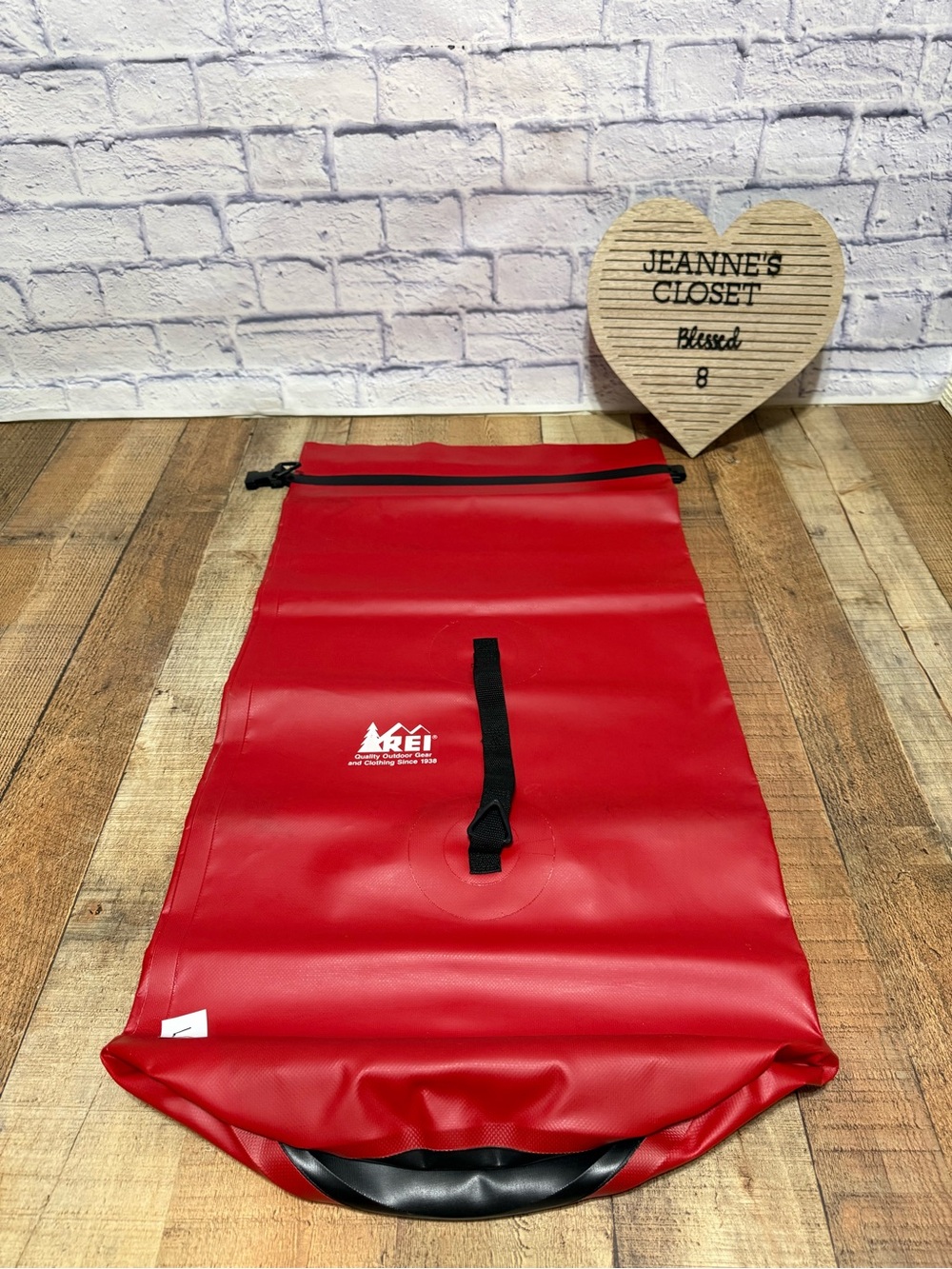 Vintage REI Red Waterproof-Style Roll Top Dry Bag Sack with Buckle Closure
